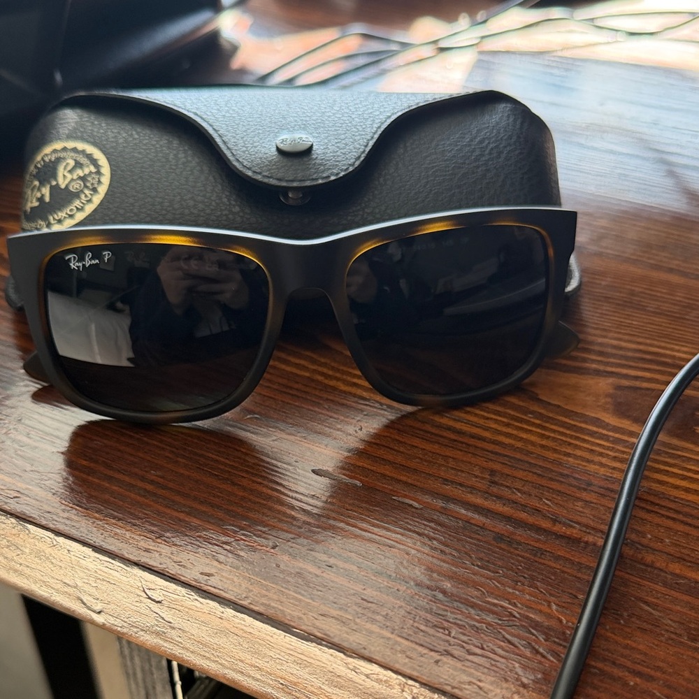 Ray-Ban Black and Gold Sunglasses